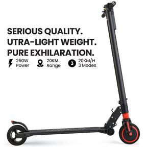 ALPHA Carbon Gen III 250W 10Ah Electric Scooter Suspension, for Adults or Teens, Black/Red