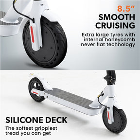 VALK 400W Electric Scooter, with Suspension for Adults Portable Folding Ride On,Synergy 5 MkII White