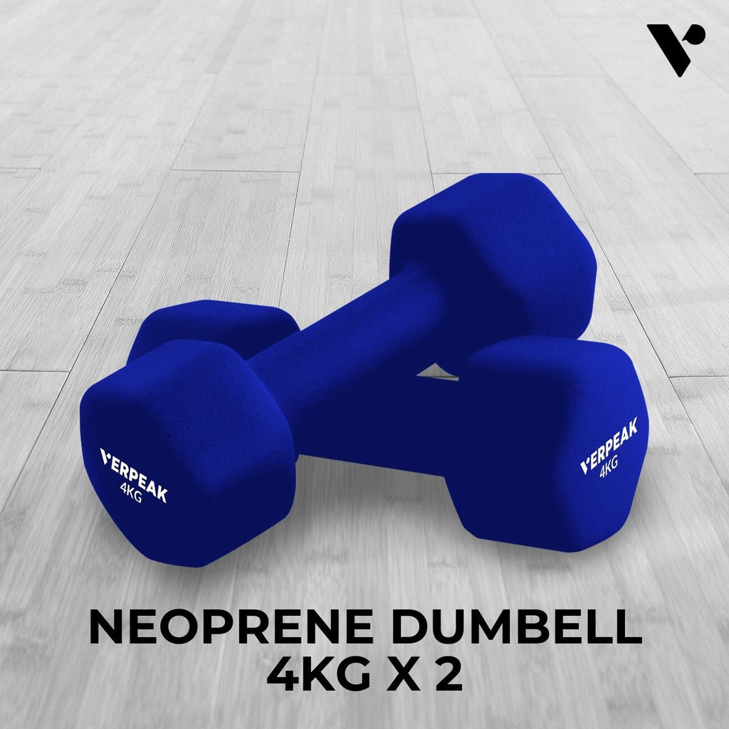 Verpeak Neoprene Dumbbell 4kg x 2 Blue