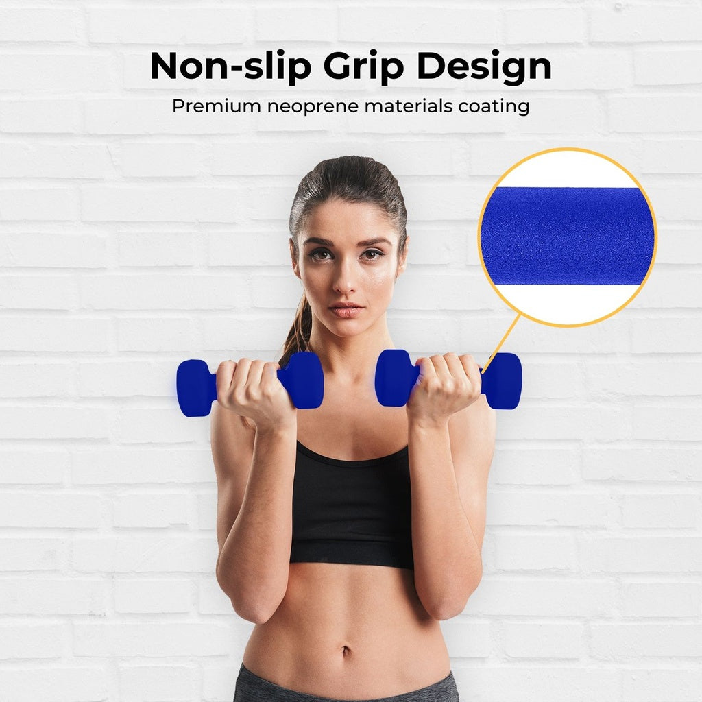 Verpeak Neoprene Dumbbell 4kg x 2 Blue