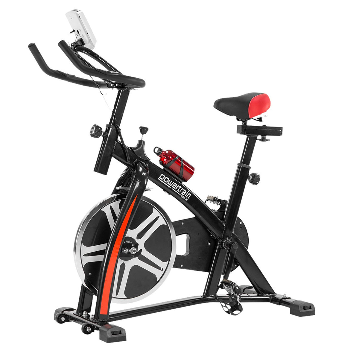 Powertrain Home Gym Flywheel Exercise Spin Bike - Black