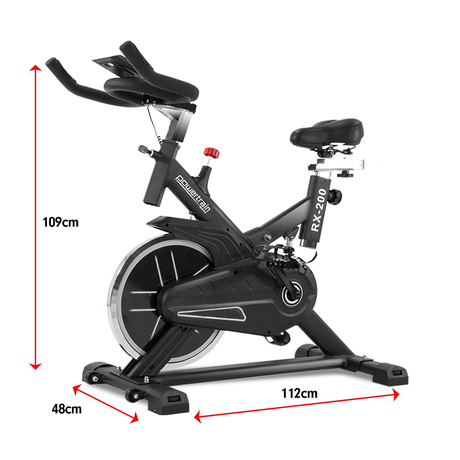 Powertrain RX-200 Exercise Spin Bike Cardio Cycling - Black