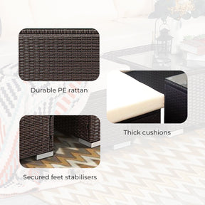 Sarantino 5pc Modular Outdoor Lounge Set PE Rattan - Brown