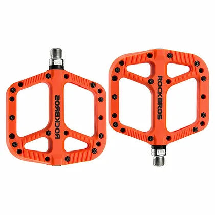 Extra Large MTB Flat Pedal Orange Nylon Composite 208g Stud Pin Grips ORANGE Rockbros