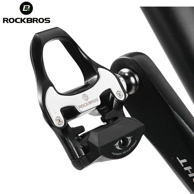 Self Lock Clip In Bike Pedals Shimano SPD-SL Cleat MTB Road 700C Hybrid BMX - Rockbros Nylon Black