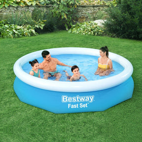 Bestway Swimming Pool 305x66cm Above Ground Round Inflatable Pools w/ Filter Pump 3200L - SportZone.co.nz