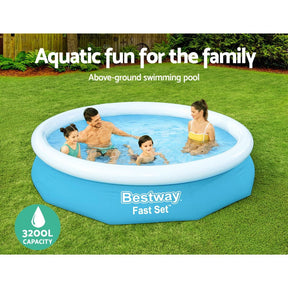 Bestway Swimming Pool 305x66cm Above Ground Round Inflatable Pools w/ Filter Pump 3200L - SportZone.co.nz