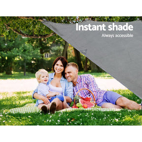 Caravan Privacy Screen Roll Out Awning 3.4x1.95M End Wall Side Sun Shade Grey - SportZone.co.nz