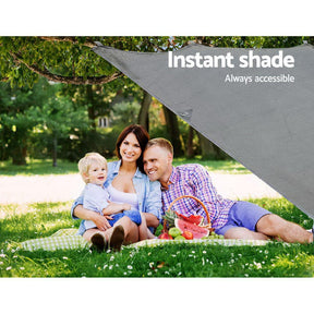 Caravan Privacy Screen Roll Out Awning 4.6x1.95M End Wall Side Sun Shade Grey - SportZone.co.nz