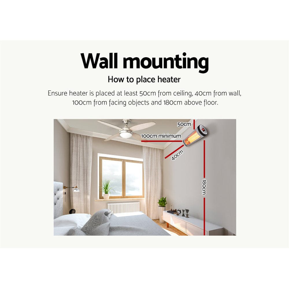 Devanti Electric Strip Heater Radiant Heaters 1500W - SportZone.co.nz