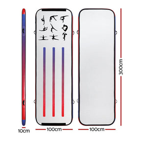 Everfit 3M Air Track Gymnastics Tumbling Mat Exercise Cheerleading Unique Style - SportZone.co.nz