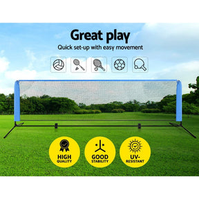 Everfit 3m Badminton Tennis Net Portable Volleyball Kit Adjustable Height - SportZone.co.nz