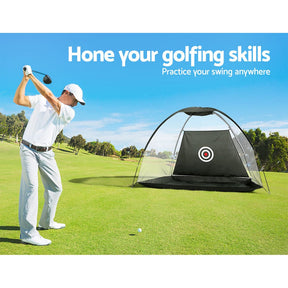 Everfit 3M Golf Practice Net Portable Training Aid Driving Target Tent Black - SportZone.co.nz