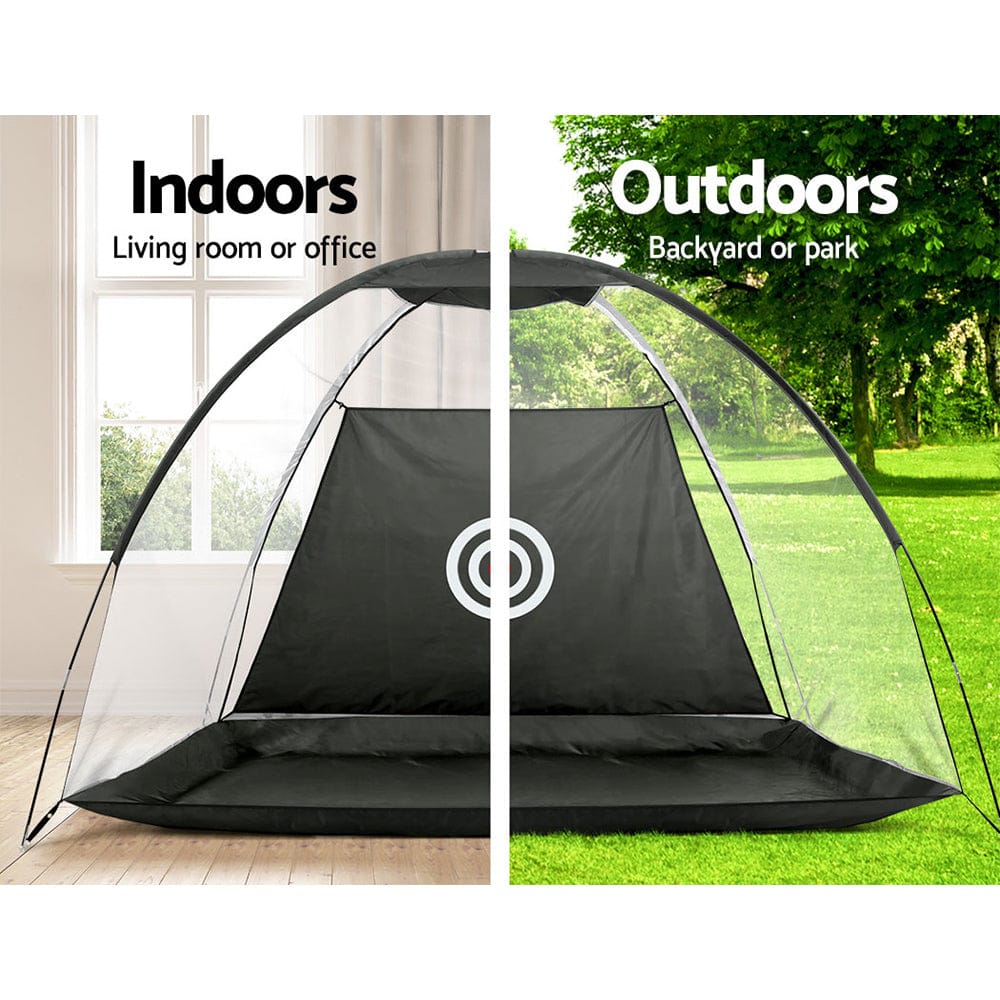Everfit 3M Golf Practice Net Portable Training Aid Driving Target Tent Black - SportZone.co.nz