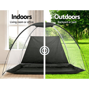 Everfit 3M Golf Practice Net Portable Training Aid Driving Target Tent Black - SportZone.co.nz