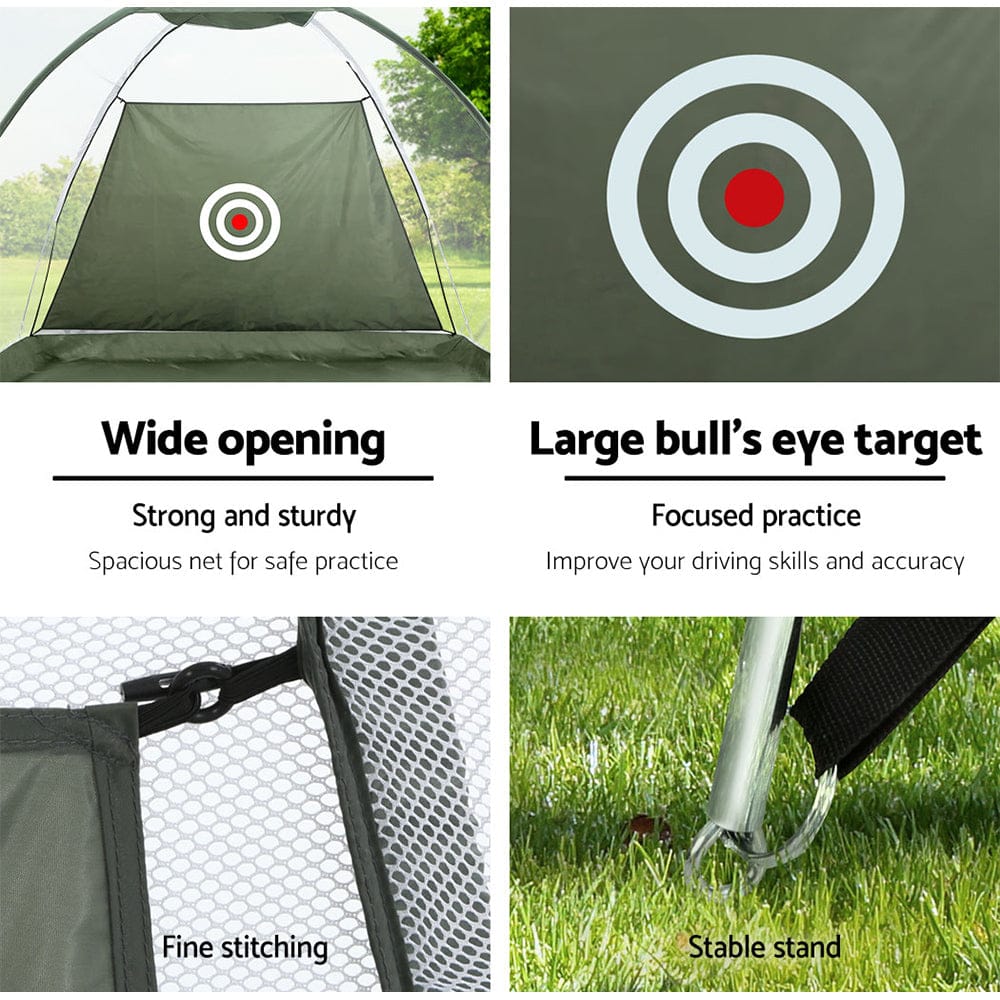 Everfit 3M Golf Practice Net Portable Training Aid Driving Target Tent Green - SportZone.co.nz