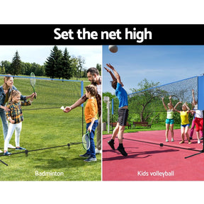Everfit 4m Badminton Tennis Net Portable Volleyball Kit Adjustable Height - SportZone.co.nz
