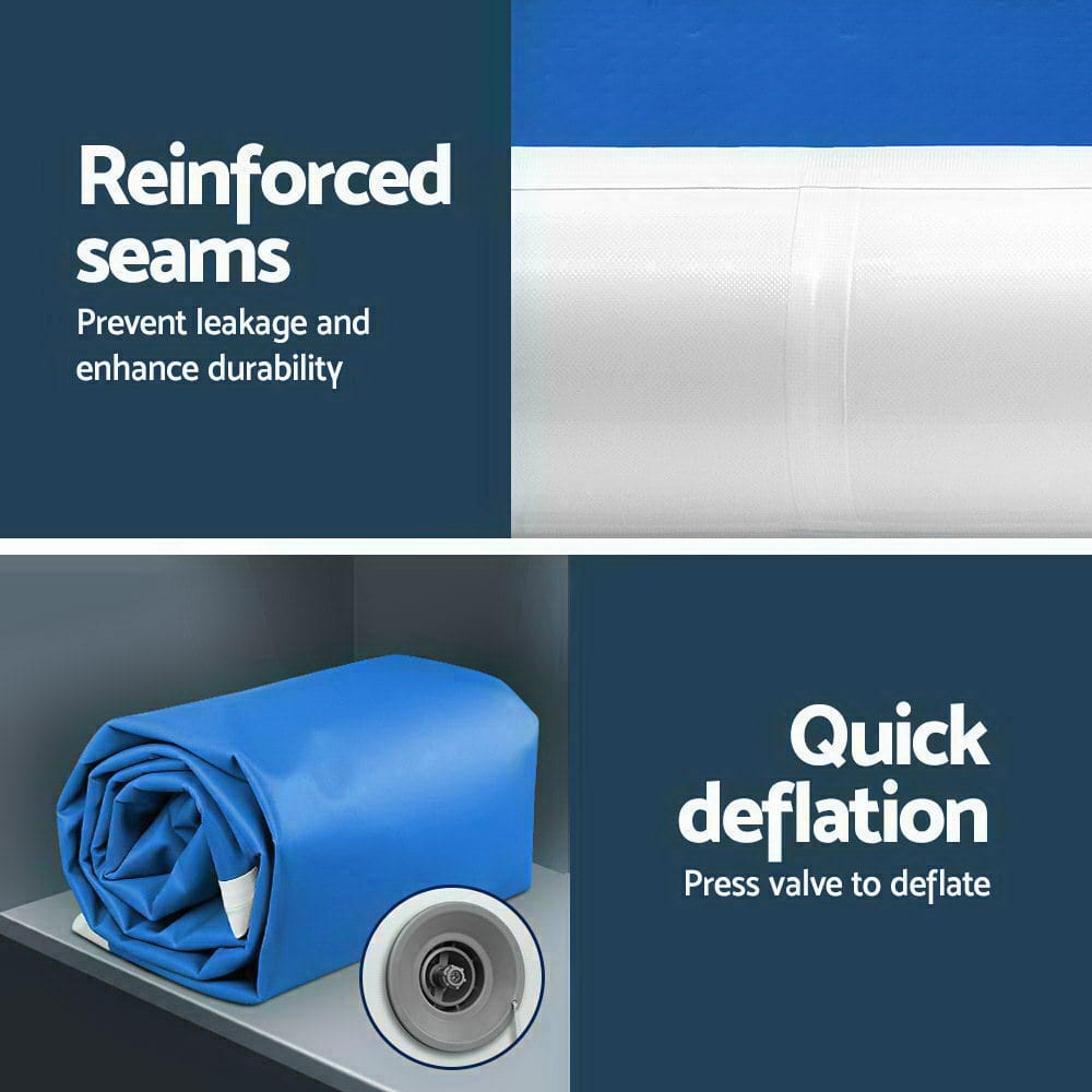 Everfit 4X1M Inflatable Air Track Mat 20CM Thick with Pump Tumbling Gymnastics Blue - SportZone.co.nz