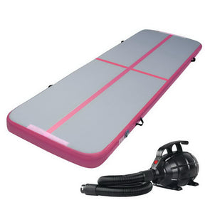 Everfit GoFun 3X1M Inflatable Air Track Mat with Pump Tumbling Gymnastics Pink - SportZone.co.nz