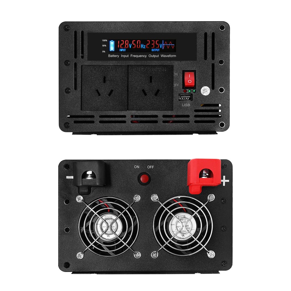 Giantz Power Inverter 12V to 240V 2500W/5000W Pure Sine Wave Camping Car Boat - SportZone.co.nz