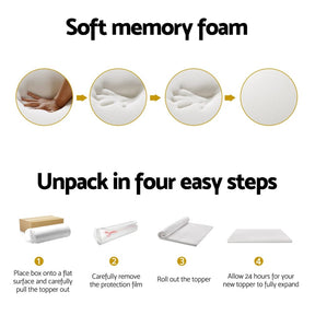 Giselle Bedding Memory Foam Mattress Topper 7 - Zone Airflow Pad 8cm Single White - SportZone.co.nz