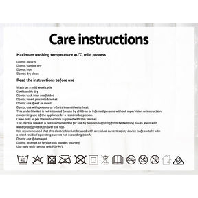 Giselle Bedding Queen Size Electric Blanket Fleece - SportZone.co.nz