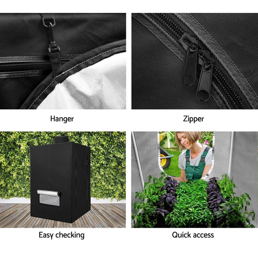 Green Fingers Grow Tent 60x60x90CM Hydroponics Kit Indoor Plant Room System - SportZone.co.nz