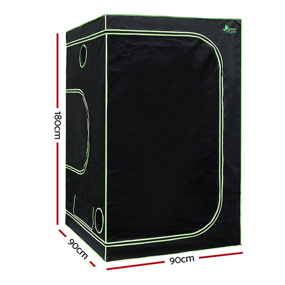 Green Fingers Grow Tent 90x90x180CM Hydroponics Kit Indoor Plant Room System - SportZone.co.nz