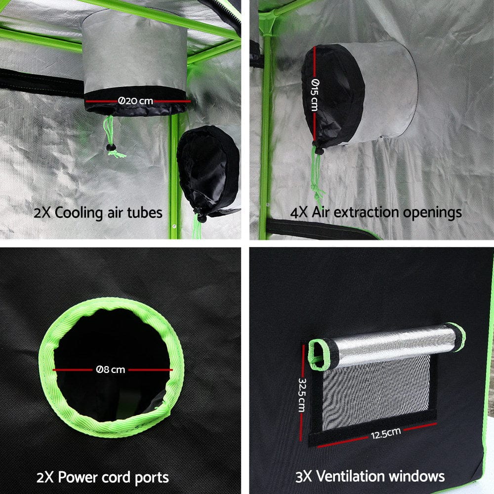 Green Fingers Grow Tent 90x90x180CM Hydroponics Kit Indoor Plant Room System - SportZone.co.nz