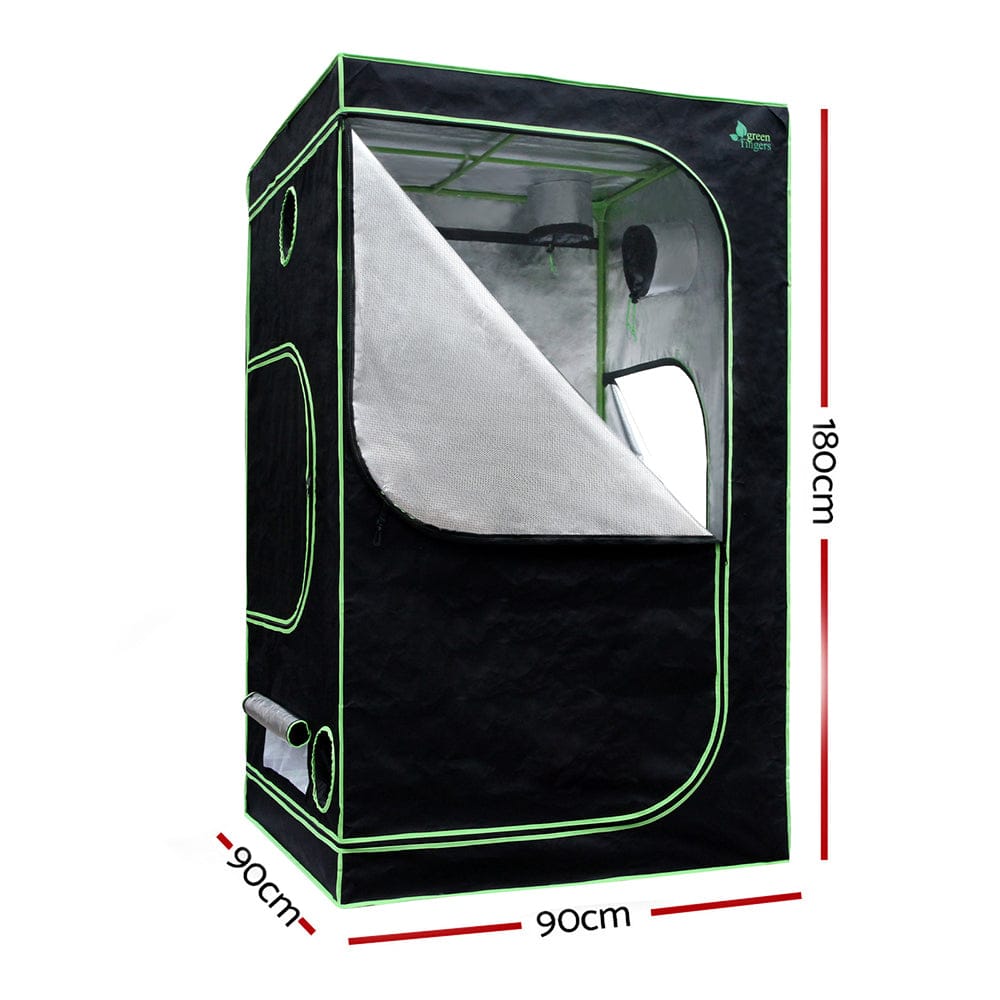 Greenfingers Grow Tent 900x90x180CM 1680D Hydroponics Kit Indoor Plant Room System - SportZone.co.nz