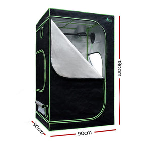 Greenfingers Grow Tent 900x90x180CM 1680D Hydroponics Kit Indoor Plant Room System - SportZone.co.nz