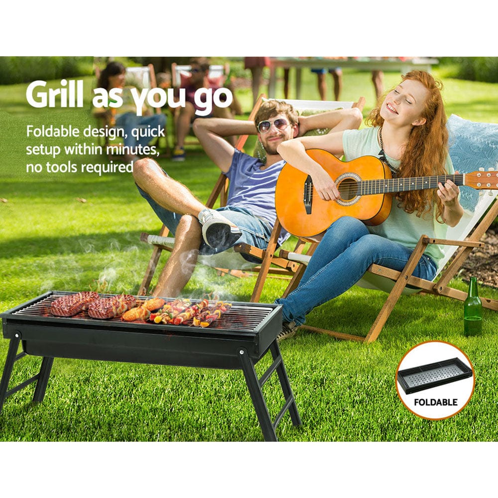 Grillz BBQ Grill Charcoal Smoker Foldable - SportZone.co.nz