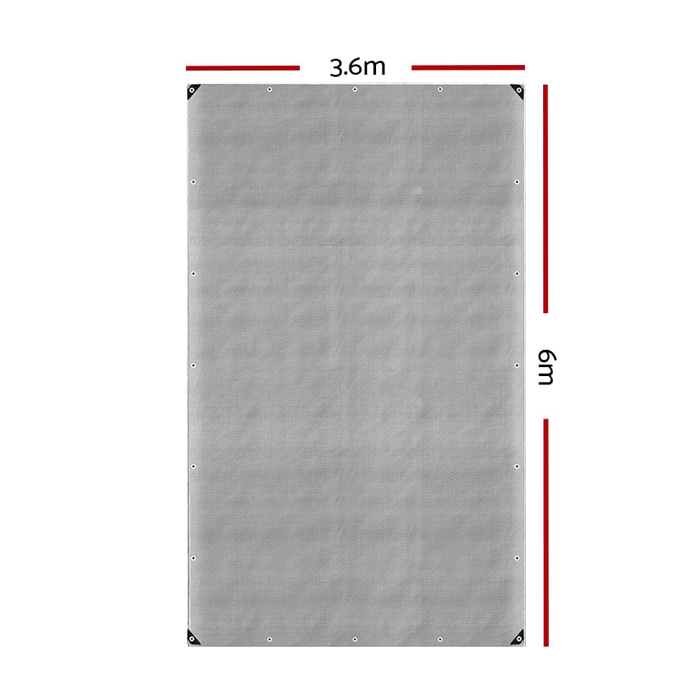 Instahut Tarp Tarpaulin 3.6x6m Canvas Camping Heavy Duty Sun Cover - SportZone.co.nz