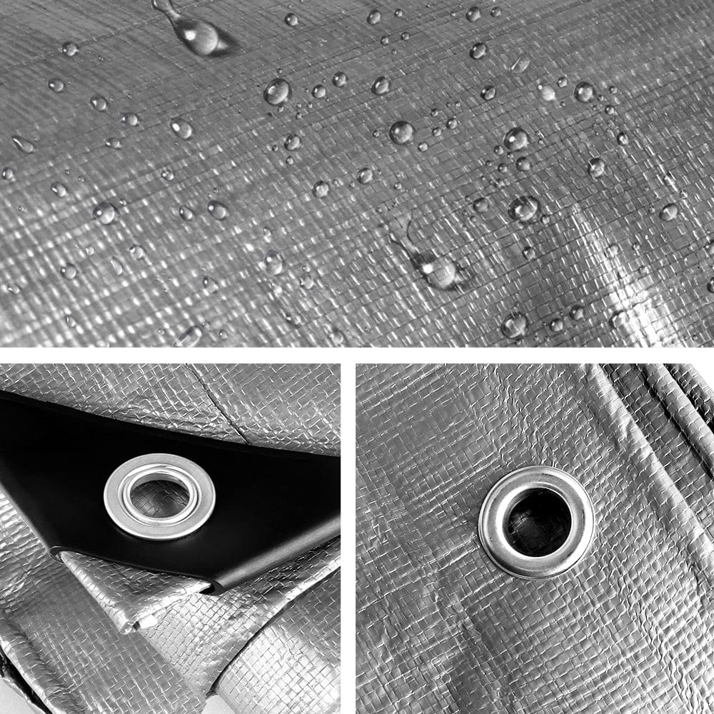 Instahut Tarp Tarpaulin 6x7.3m Canvas Camping Heavy Duty Sun Cover - SportZone.co.nz