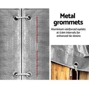 Instahut Tarp Tarpaulin 6x7.3m Canvas Camping Heavy Duty Sun Cover - SportZone.co.nz