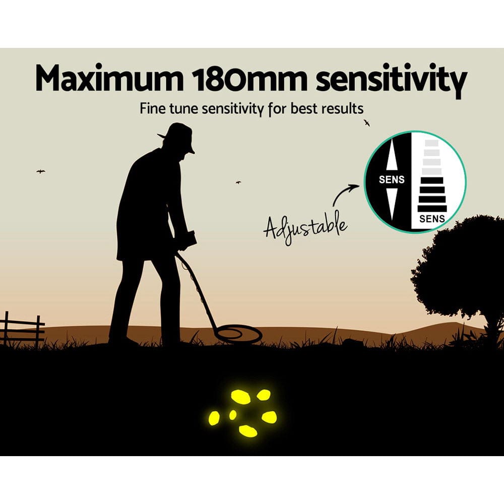 Metal Detector 180MM Deep Sensitive Waterproof Treasure Hunter Gold Digger Yellow - SportZone.co.nz