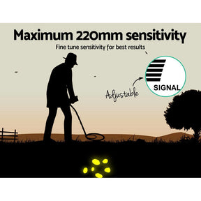Metal Detector 220MM Deep Sensitive Waterproof Pinpointer Treasure Hunter Shovel - SportZone.co.nz