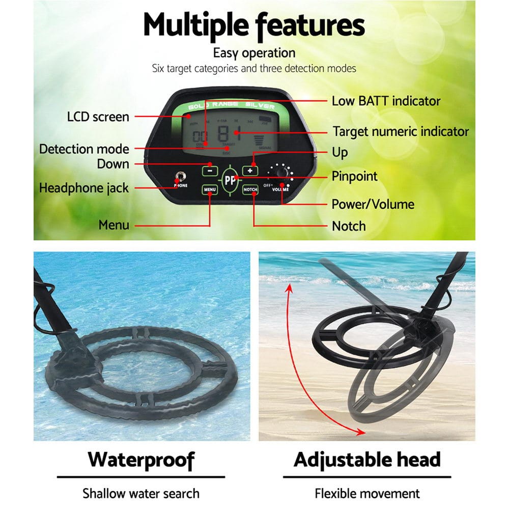 Metal Detector 220MM Deep Sensitive Waterproof Treasure Hunter Gold Digger - SportZone.co.nz