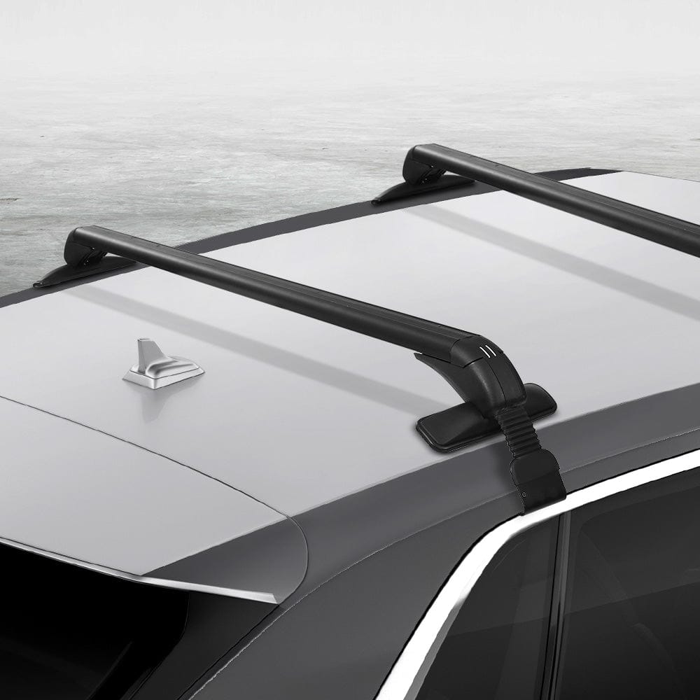 Universal Car Roof Rack Cross Bars 90cm Aluminium Adjustable Lockable 45kg Clamps - SportZone.co.nz