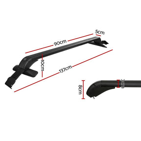 Universal Car Roof Rack Cross Bars 90cm Aluminium Adjustable Lockable 45kg Clamps - SportZone.co.nz