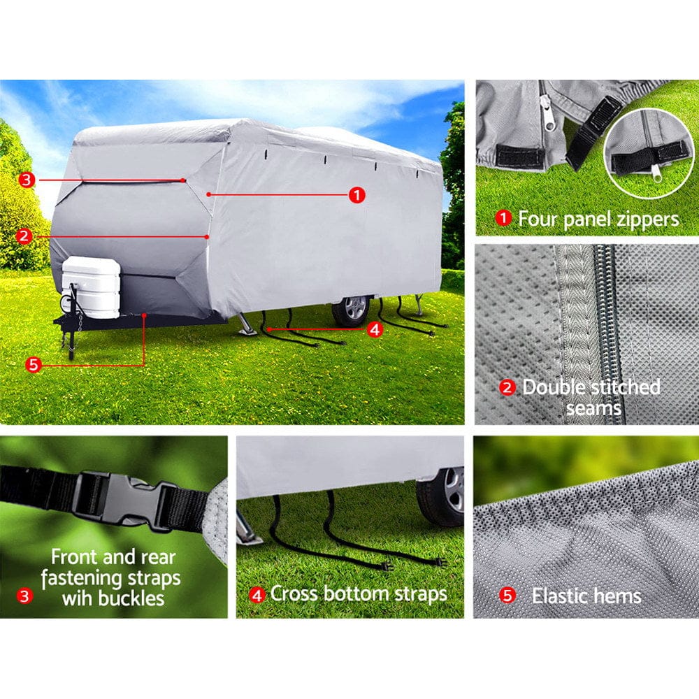 Weisshorn 14 - 16ft Caravan Cover Campervan 4 Layer UV Water Resistant - SportZone.co.nz