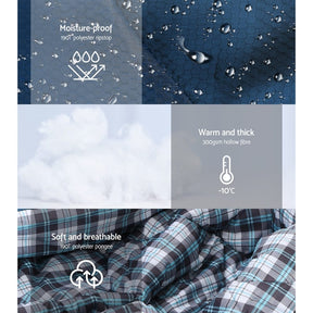 Weisshorn Sleeping Bag Double Pillow Thermal Camping Hiking Tent Blue - 10&deg;C - SportZone.co.nz