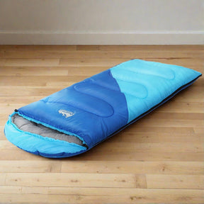 Weisshorn Sleeping Bag Kids Single 172cm Thermal Camping Hiking Blue - SportZone.co.nz