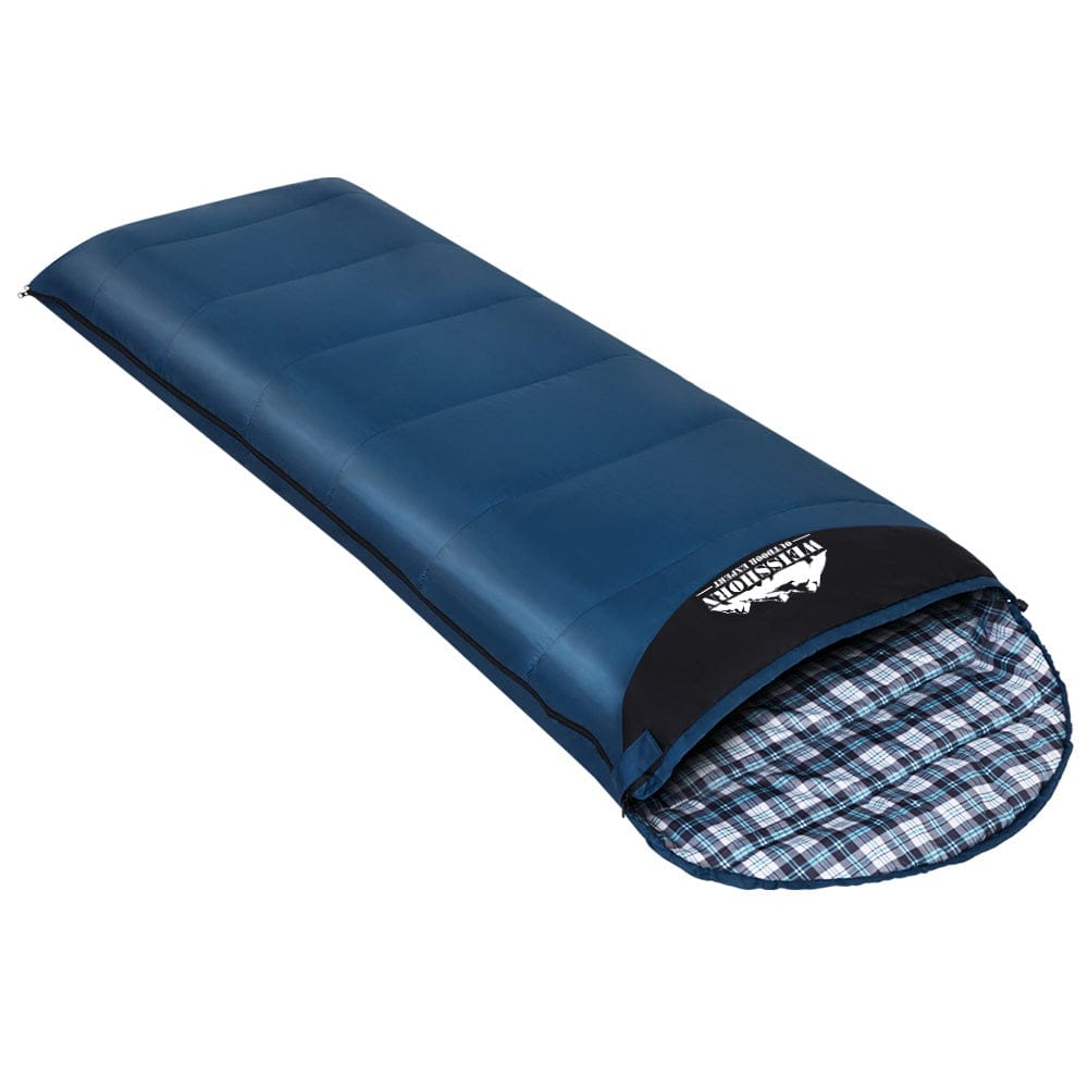 Weisshorn Sleeping Bag Single Thermal Camping Hiking Tent Blue 0°C - SportZone.co.nz