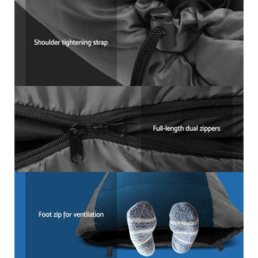 Weisshorn Sleeping Bag Single Thermal Camping Hiking Tent Blue - 20°C - SportZone.co.nz